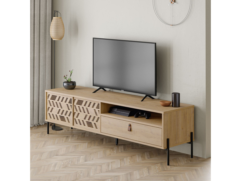 Suporte de TV em madeira "Dionysos" - 170 x 45 x 48 cm - Bege