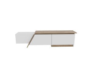 Suporte de TV em madeira "Zonas" - 180 x 35 x 28 cm - Branco