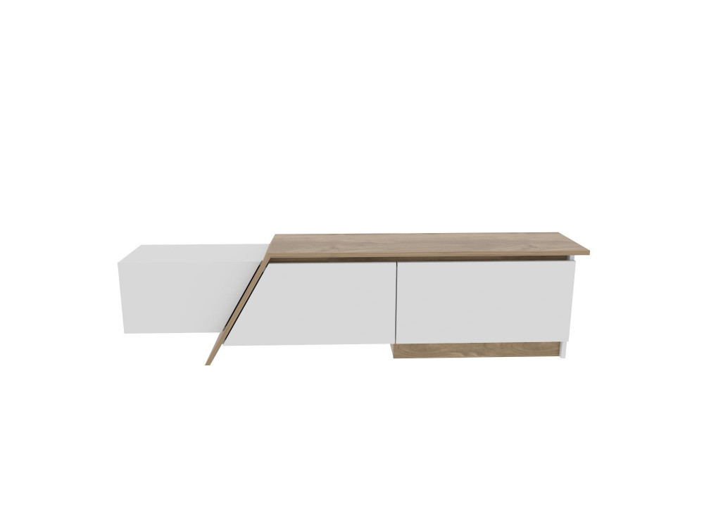 Suporte de TV em madeira "Zonas" - 180 x 35 x 28 cm - Branco