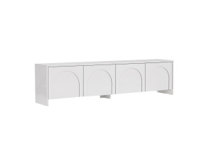 Suporte para televisor em madeira "Aurelia" - 180 x 32 x 45 cm - Branco
