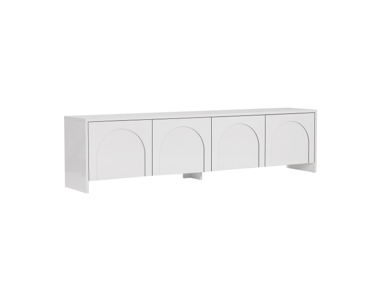 Suporte para televisor em madeira "Aurelia" - 180 x 32 x 45 cm - Branco