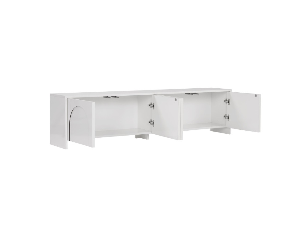 Suporte para televisor em madeira "Aurelia" - 180 x 32 x 45 cm - Branco