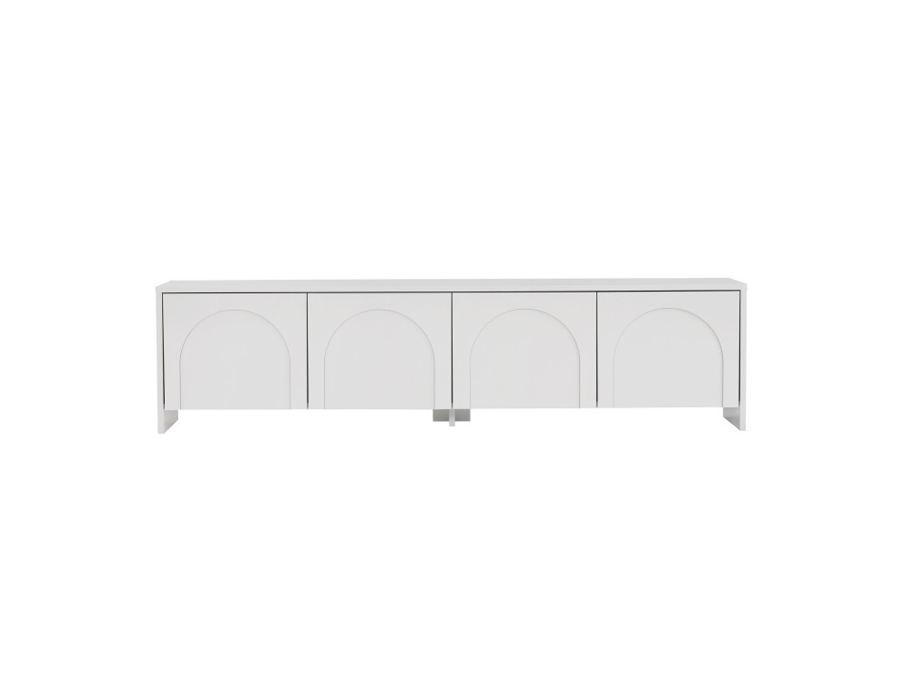 Suporte para televisor em madeira "Aurelia" - 180 x 32 x 45 cm - Branco