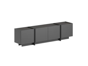 Suporte de TV em madeira "Lowen" - 180 x 35 x 46 cm - Antracite / Preto