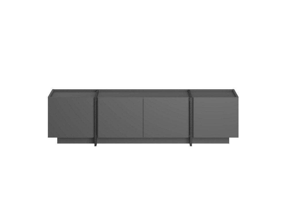 Suporte de TV em madeira "Lowen" - 180 x 35 x 46 cm - Antracite / Preto