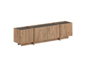 Suporte de TV em madeira "Lowen" - 180 x 35 x 46 cm - Pinho Atlântico / Antracite