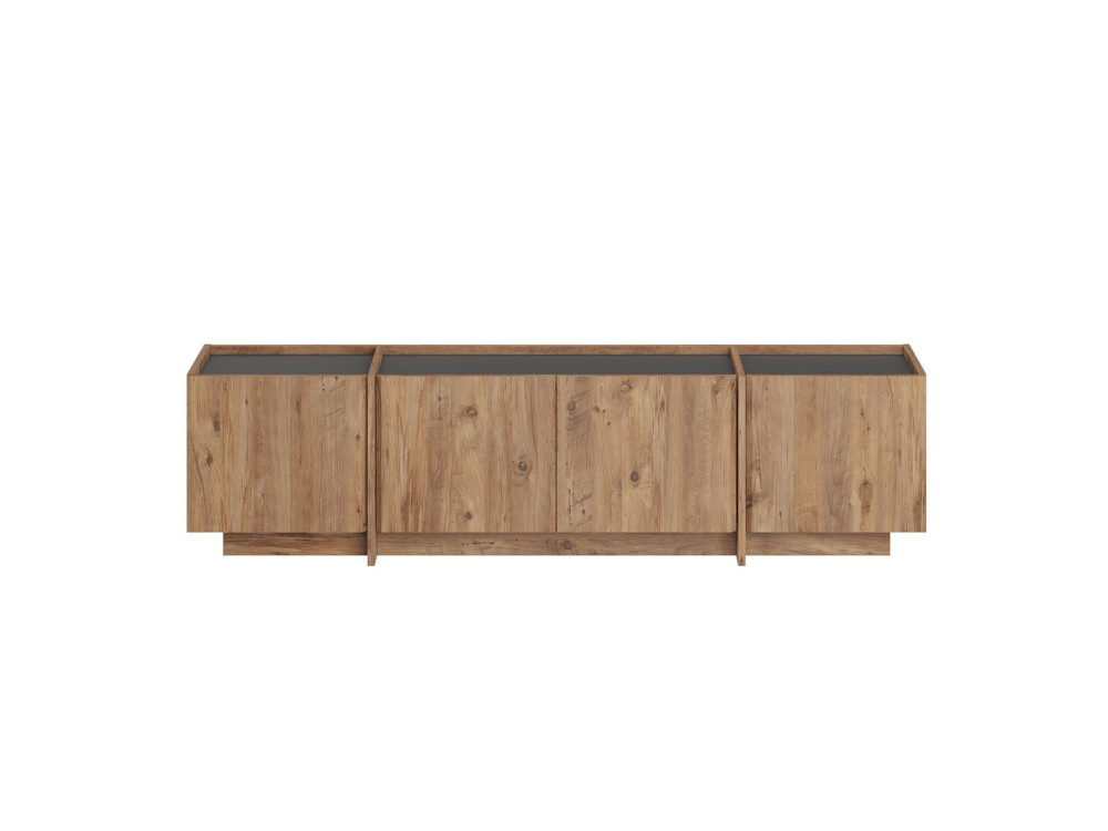 Suporte de TV em madeira "Lowen" - 180 x 35 x 46 cm - Pinho Atlântico / Antracite