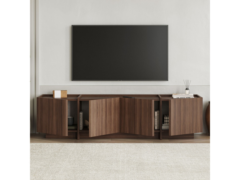 Suporte para televisor em madeira "Lowen" - 180 x 35 x 46 cm - Nogueira Milano