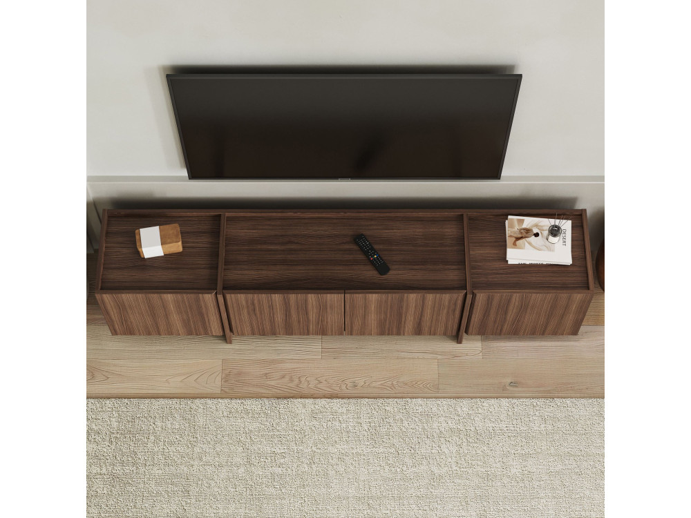 Suporte para televisor em madeira "Lowen" - 180 x 35 x 46 cm - Nogueira Milano