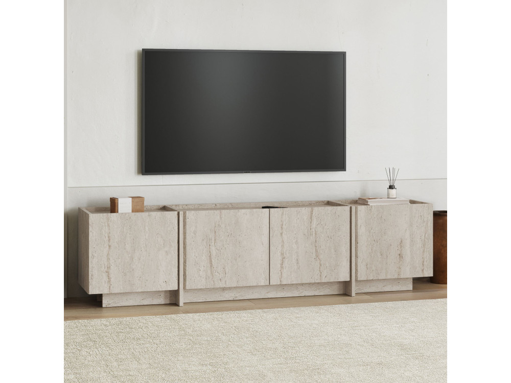 Suporte de TV em madeira "Lowen" - 180 x 35 x 46 cm - Travertino