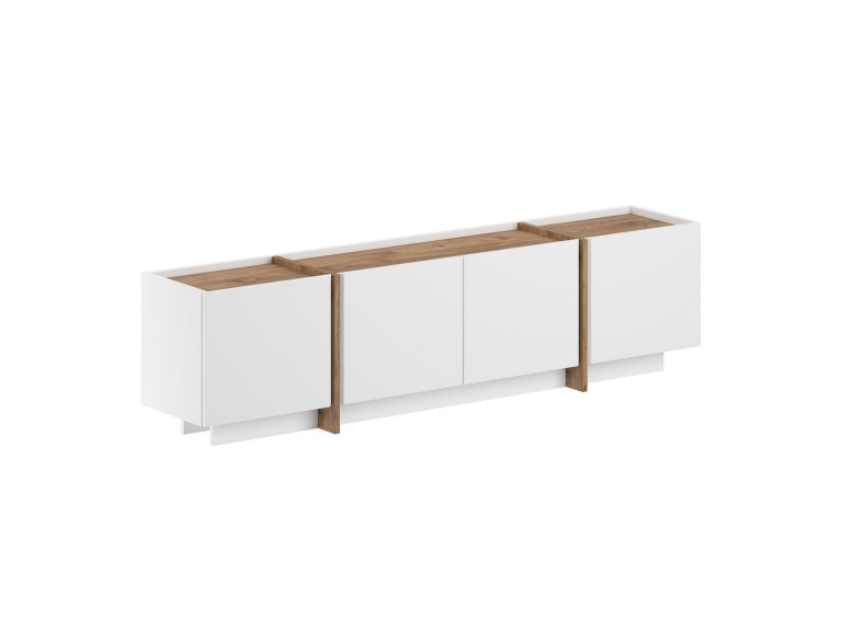 Móvel TV "Lowen" em madeira - 180 x 35 x 46 cm - Branco / Pinho Atlântico