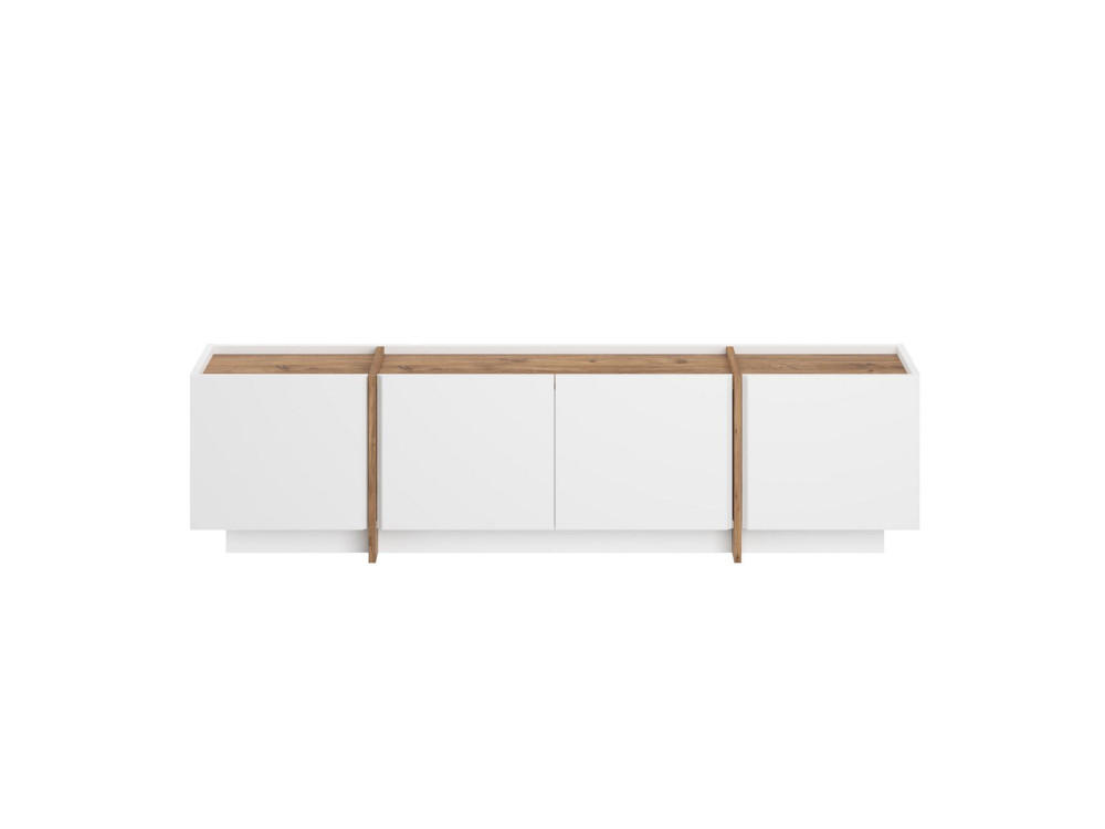 Móvel TV "Lowen" em madeira - 180 x 35 x 46 cm - Branco / Pinho Atlântico