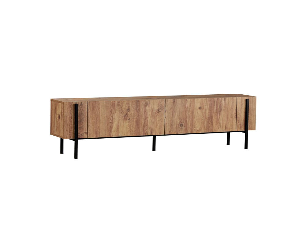Suporte de TV em madeira Nexus" - 180 x 30 x 45 cm - Pinho Atlântico / Preto