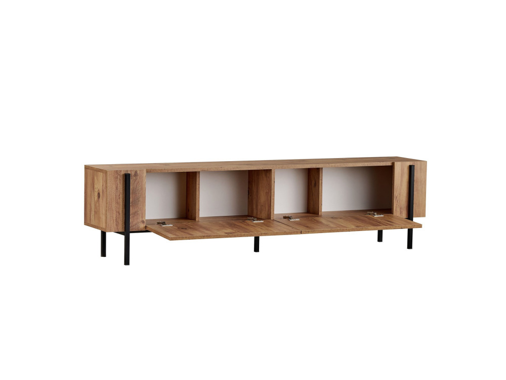 Suporte de TV em madeira Nexus" - 180 x 30 x 45 cm - Pinho Atlântico / Preto