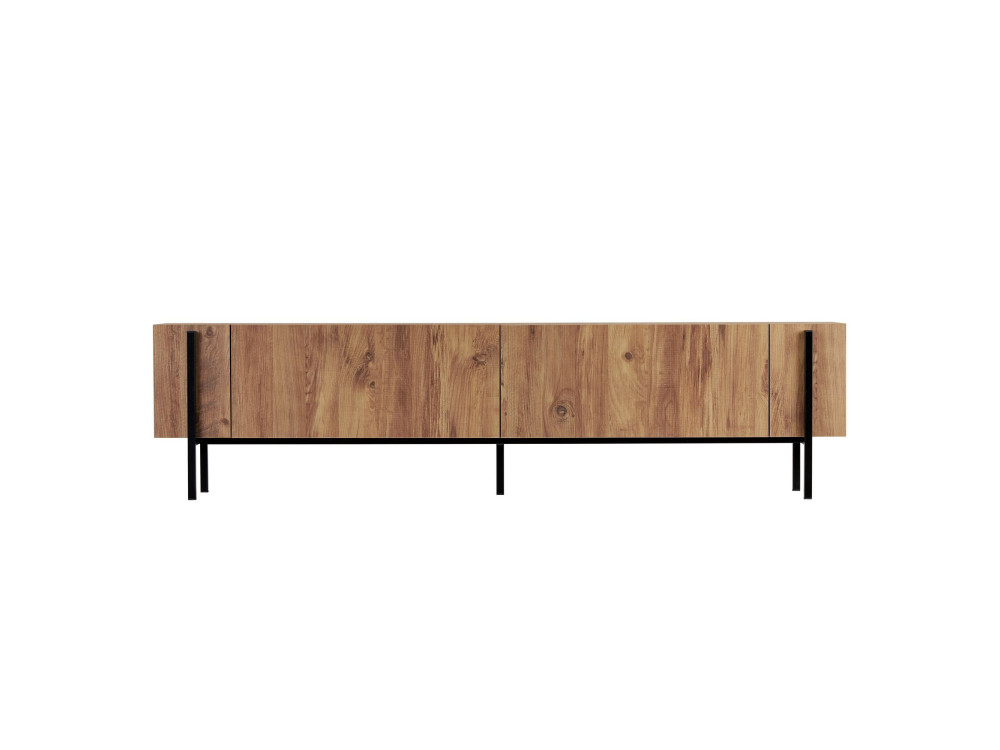 Suporte de TV em madeira Nexus" - 180 x 30 x 45 cm - Pinho Atlântico / Preto