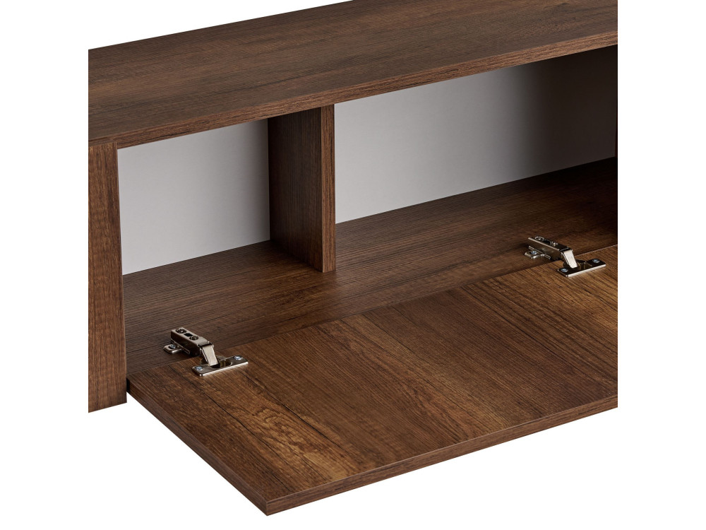 Suporte para televisor em madeira Nexus" - 180 x 30 x 45 cm - Nogueira Barroca / Preto