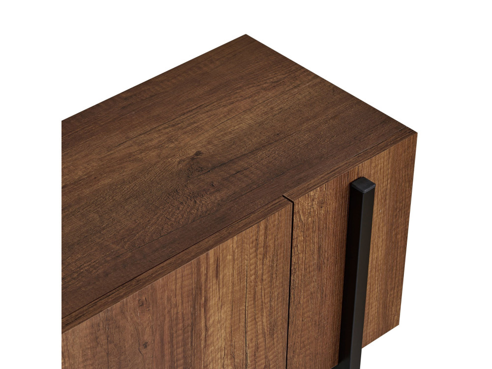 Suporte para televisor em madeira Nexus" - 180 x 30 x 45 cm - Nogueira Barroca / Preto