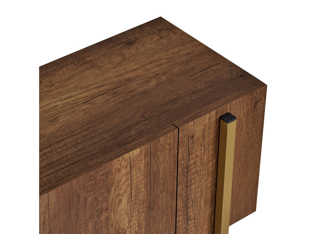 Suporte para televisor em madeira Nexus" - 180 x 30 x 45 cm - Nogueira barroca dourada
