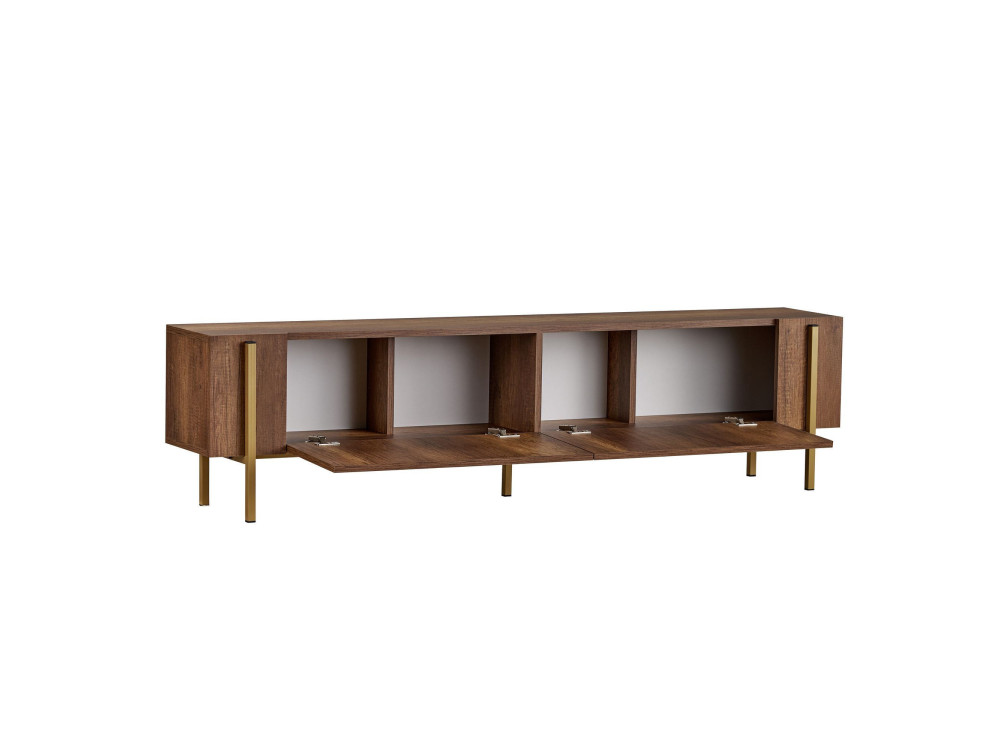 Suporte para televisor em madeira Nexus" - 180 x 30 x 45 cm - Nogueira barroca dourada