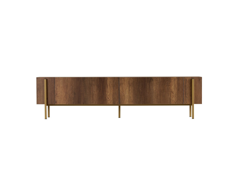 Suporte para televisor em madeira Nexus" - 180 x 30 x 45 cm - Nogueira barroca dourada