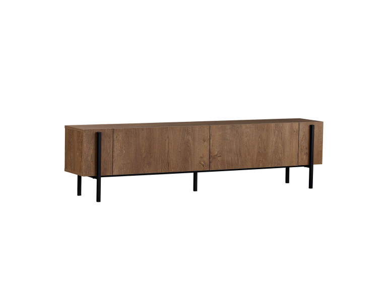 Suporte para televisor em madeira Nexus" - 180 x 30 x 45 cm - Carvalho Kafkas / Preto