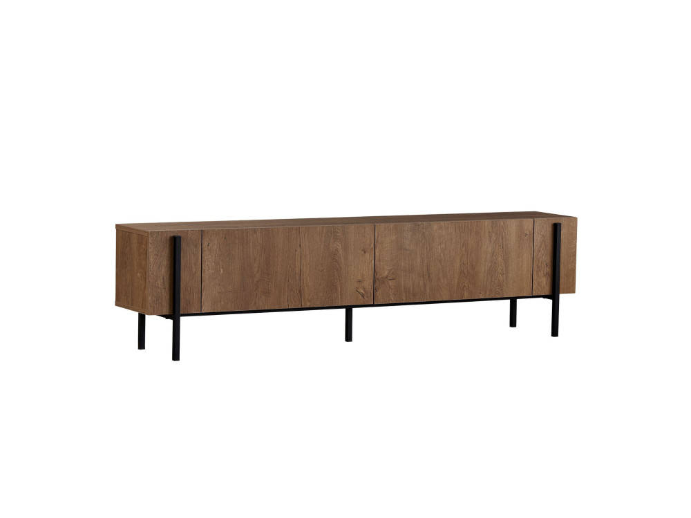 Suporte para televisor em madeira Nexus" - 180 x 30 x 45 cm - Carvalho Kafkas / Preto