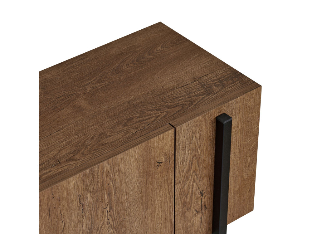 Suporte para televisor em madeira Nexus" - 180 x 30 x 45 cm - Carvalho Kafkas / Preto