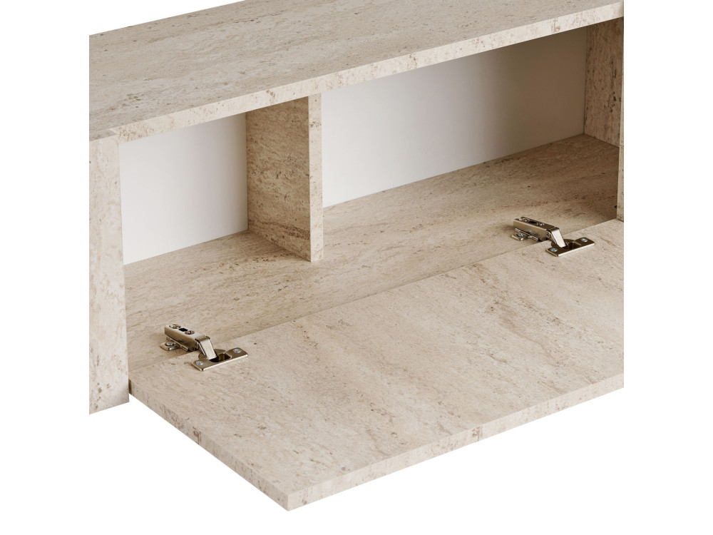 Suporte de TV em madeira Nexus" - 180 x 30 x 45 cm - Travertino / Dourado