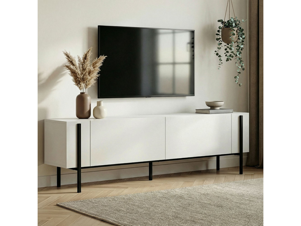 Suporte para televisor em madeira Nexus" - 180 x 30 x 45 cm - Preto / Madeira preta