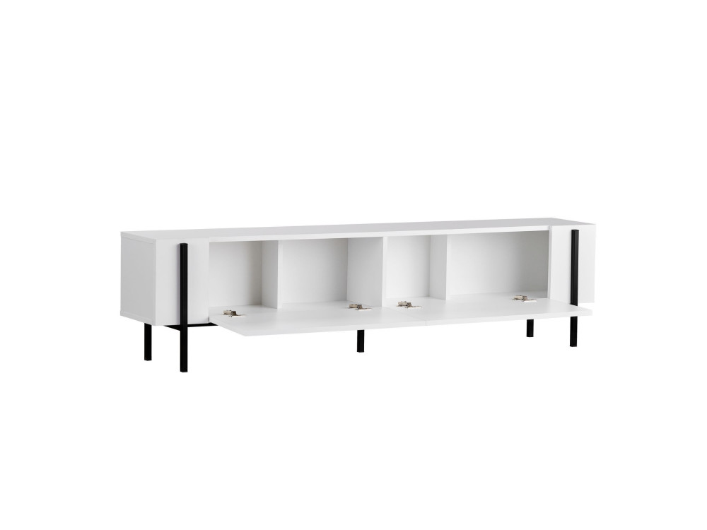Suporte para televisor em madeira Nexus" - 180 x 30 x 45 cm - Preto / Madeira preta