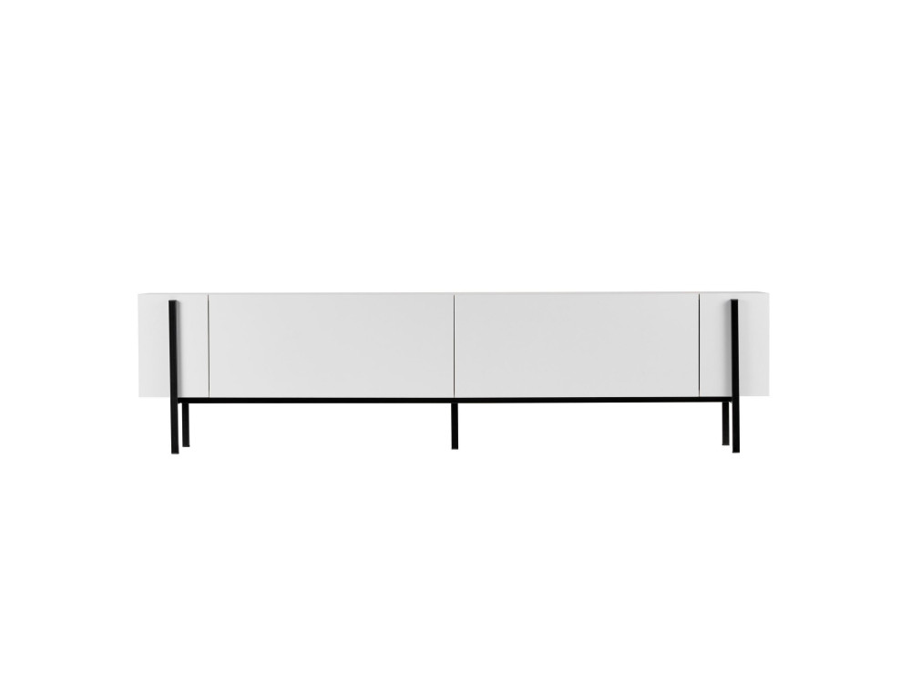 Suporte para televisor em madeira Nexus" - 180 x 30 x 45 cm - Preto / Madeira preta
