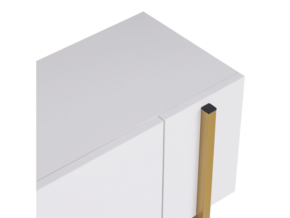 Suporte para televisor em madeira Nexus" - 180 x 30 x 45 cm - Branco / Dourado