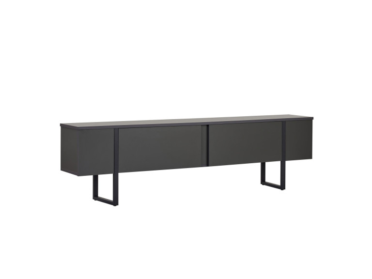 Suporte de TV em madeira "Onera" - 180 x 30 x 50 cm - Antracite / Preto