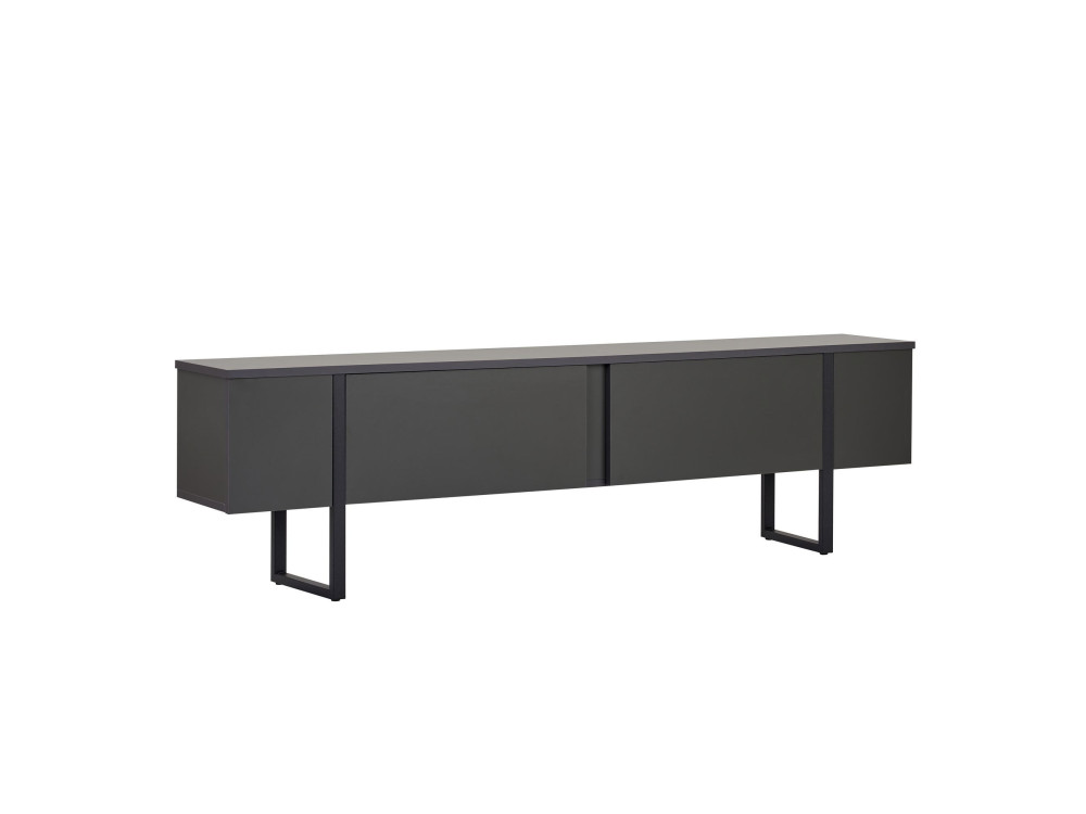 Suporte de TV em madeira "Onera" - 180 x 30 x 50 cm - Antracite / Preto