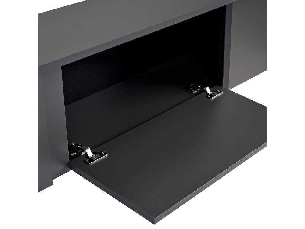 Suporte de TV em madeira "Onera" - 180 x 30 x 50 cm - Antracite / Preto