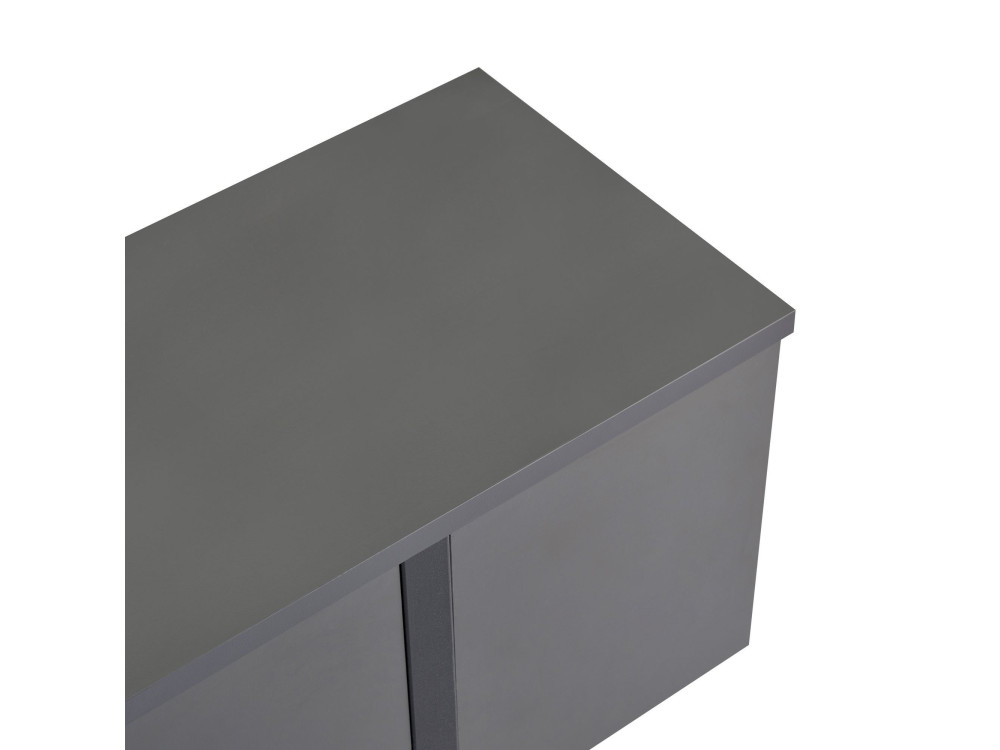 Suporte de TV em madeira "Onera" - 180 x 30 x 50 cm - Antracite / Preto