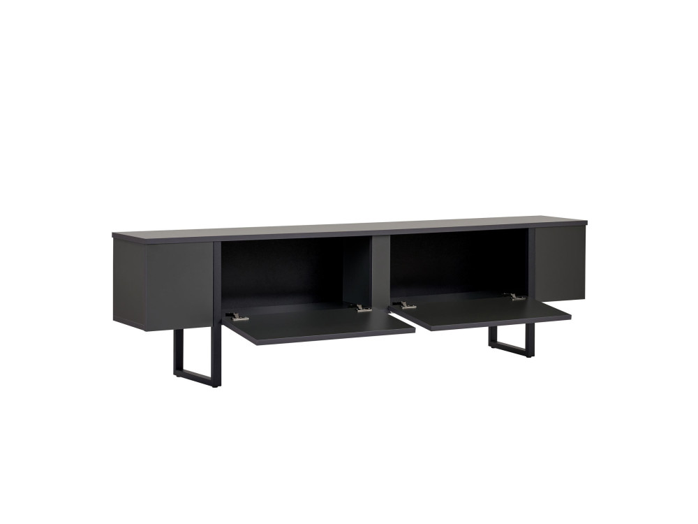 Suporte de TV em madeira "Onera" - 180 x 30 x 50 cm - Antracite / Preto