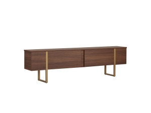 Suporte de TV em madeira "Onera" - 180 x 30 x 50 cm - Nogueira / Ouro