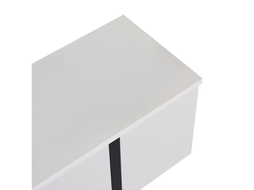 Suporte de TV em madeira "Onera" - 180 x 30 x 45 cm - BrancoPreto