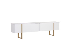 Suporte de TV em madeira "Onera" - 180 x 30 x 50 cm - Branco / Dourado