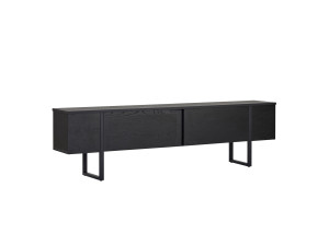 Suporte para televisor em madeira "Onera" - 180 x 30 x 50 cm - Preto / Madeira preta
