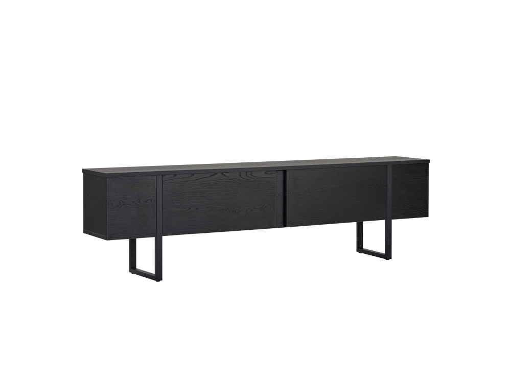 Suporte para televisor em madeira "Onera" - 180 x 30 x 50 cm - Preto / Madeira preta