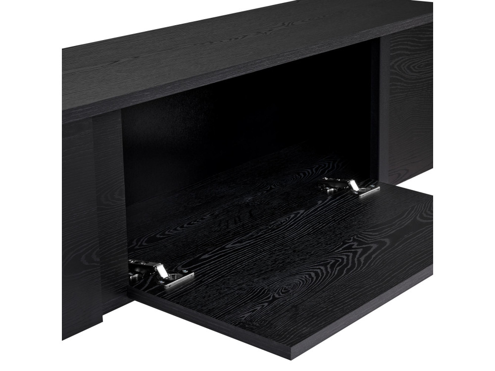 Suporte para televisor em madeira "Onera" - 180 x 30 x 50 cm - Preto / Madeira preta