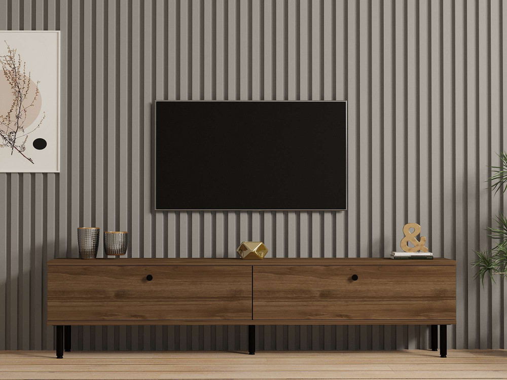 Suporte de TV em madeira "Nantes" - 160 x 25 x 37 cm - Castanho