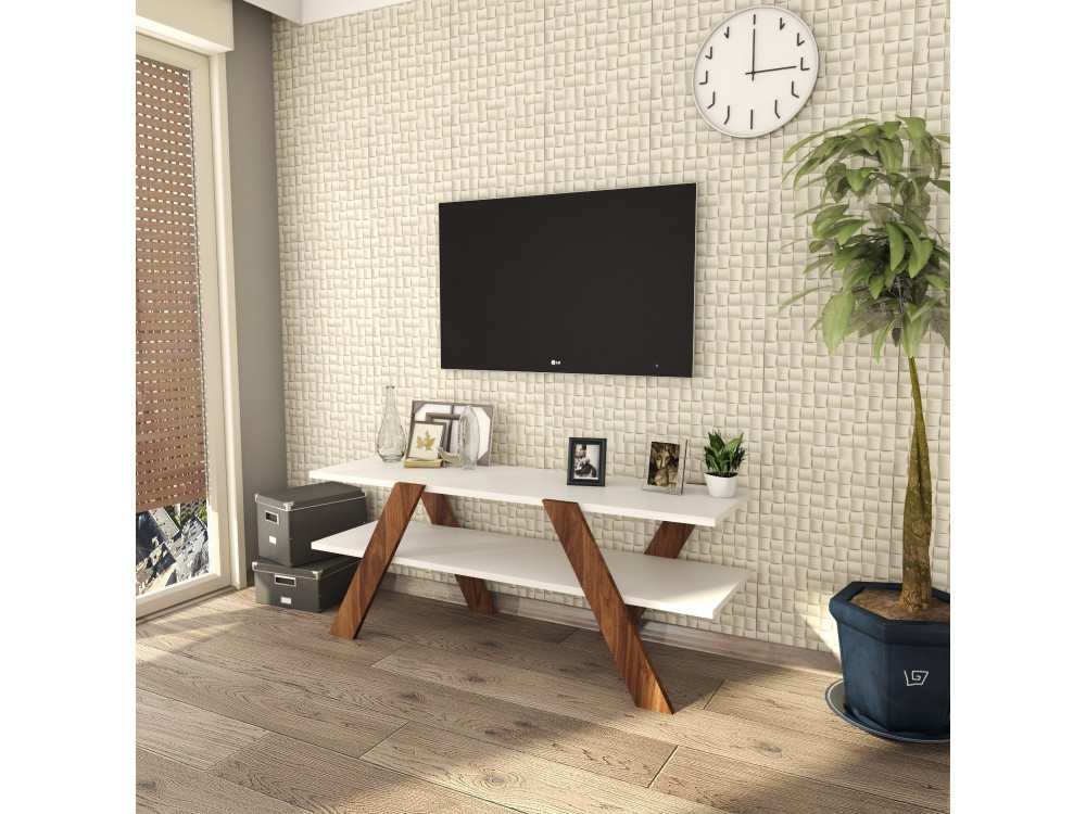 Base de TV "Basic" em madeira - 120 x 33 x 45 cm - Branco