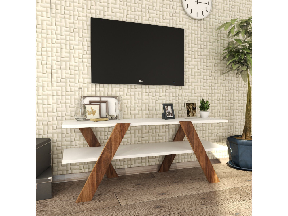 Base de TV "Basic" em madeira - 120 x 33 x 45 cm - Branco