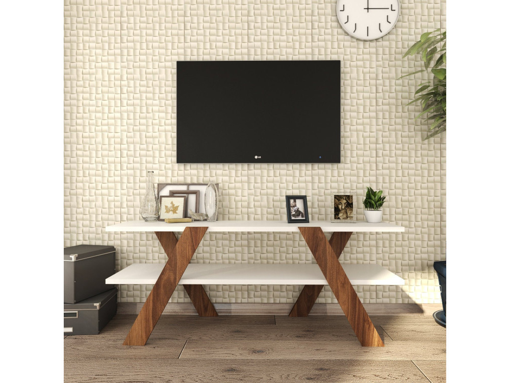 Base de TV "Basic" em madeira - 120 x 33 x 45 cm - Branco