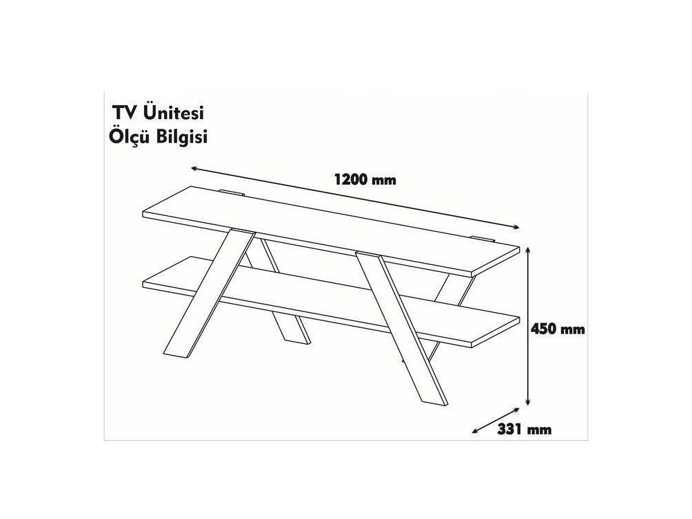 Base de TV "Basic" em madeira - 120 x 33 x 45 cm - Branco