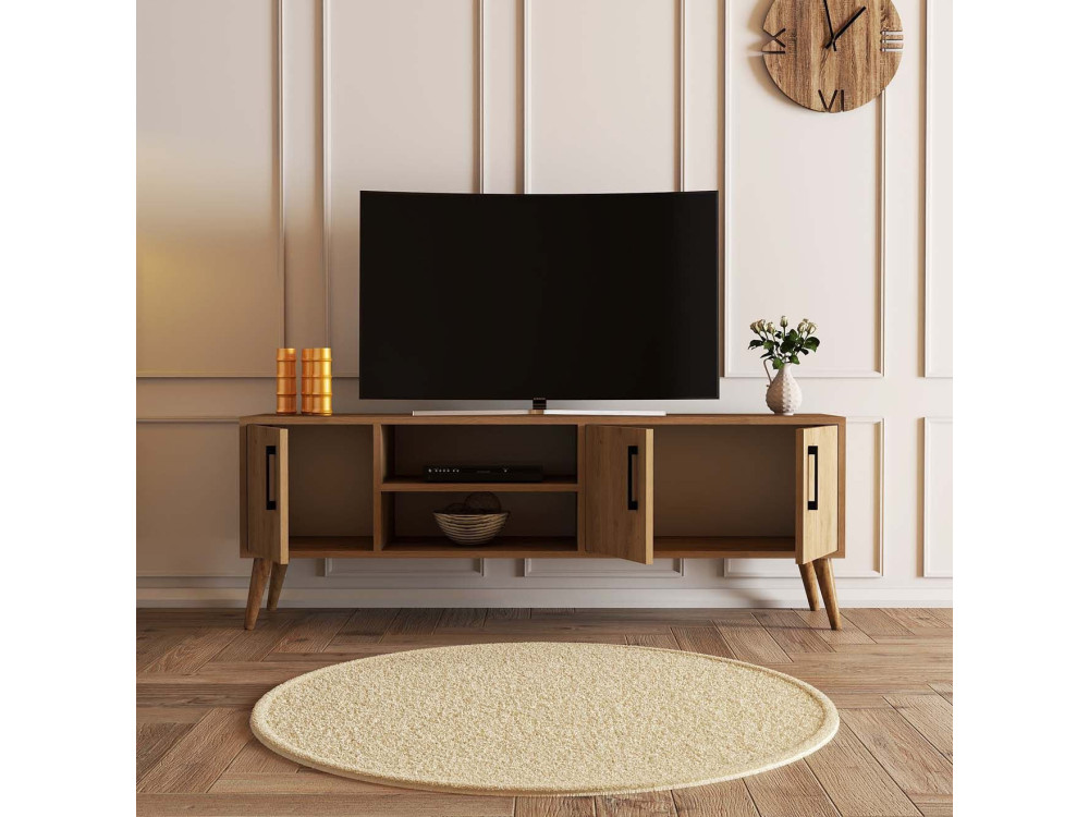 Suporte de TV em madeira "Exxen" - 150 x 34 x 52 cm - Castanho