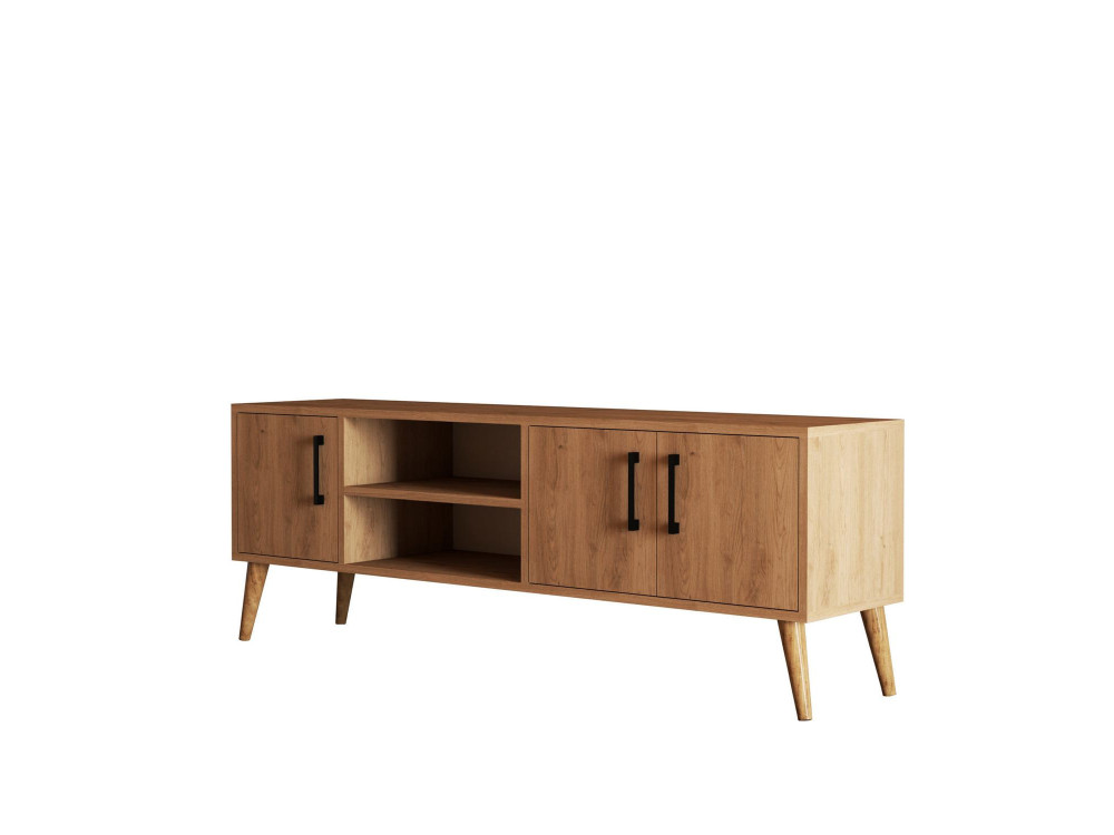 Suporte de TV em madeira "Exxen" - 150 x 34 x 52 cm - Castanho